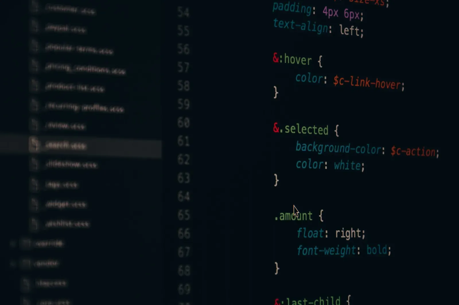Program code on a screen